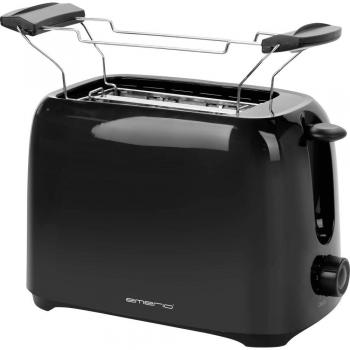 Tostadora Emerio TO-128676.3 700W, 2 ranuras, 6 niveles de tostado ajustables, bandeja para sándwich, sin BPA, color negro