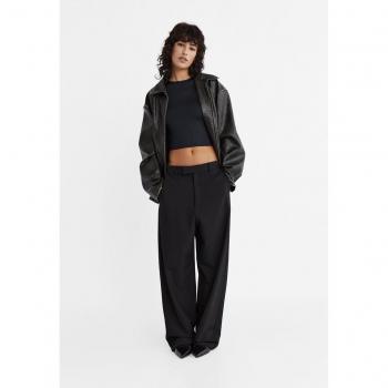 Stradivarius Smart Baggy Trousers in Black