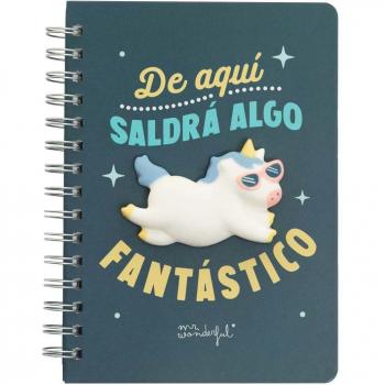 Libreta Mr. Wonderful Unicornio A5 con Espiral De aquí saldrá algo fantástico 1x20x28 cm