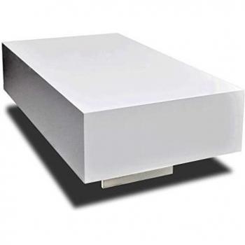 Mesita de café blanca brillante, 85 cm