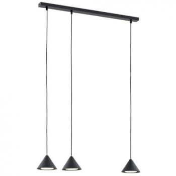 Lámpara de Suspensión Elit EPIKASA, Acero con Recubrimiento de Polvo, Negro y Oro, 70x100x12 cm