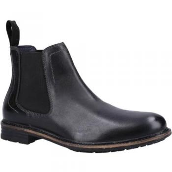 Hush Puppies Justin Chelsea Leather Men's Black Ankle Boots