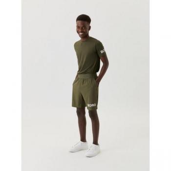 Björn Borg Men's Borg Shorts Green, Size 170, Athletic Fit, Stretch Fabric, Quick-Dry Material