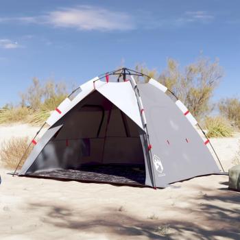 Tienda de playa impermeable para 3 personas con apertura rápida en color azul azur, gris y verde mar