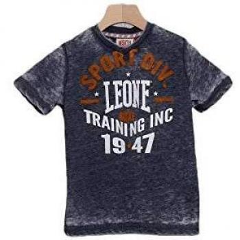 Leone - Camiseta de Manga Corta para niños de Entrenamiento de Boxeo - Azul Marino