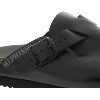 Nathan Black Full Grain Leather Men's Slide Sandals