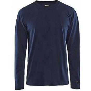 Inherent Flame-Retardant Long-Sleeve T-Shirt Blaklader, Navy Blue, Size M