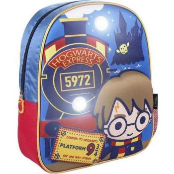 Mochila Infantil Harry Potter 3D con Luz y Diseño Chibi 31cm