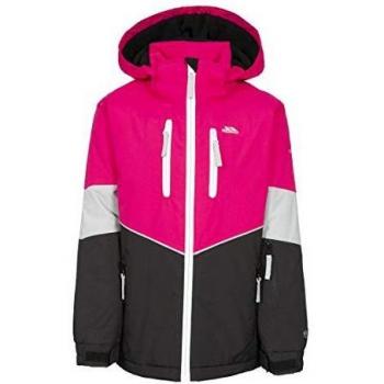 Trespass Olivvia - Chaqueta de esquí para niños, impermeable, resistente al viento y transpirable, Unisex niños, Chaqueta de esquí, FCJKSKTR0002_BLK7/8, negro, Size 7/8