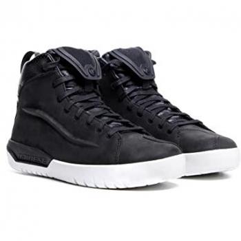 Zapatos de moto Dainese Metractive D-WP - Negro Blanco, características: impermeables, suela antideslizante, refuerzos en tobillos y puntera, diseño ergonómico, talla 39