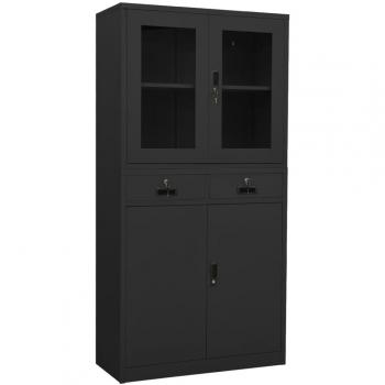 vidaXL Office Cabinet 90x40x180 cm Steel and Tempered Glass (Anthracite and White options available)