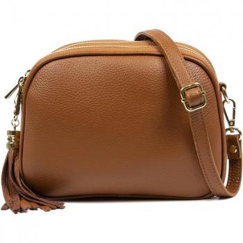 Bolso bandolera de piel auténtica Dollaro de 22x9x16cm