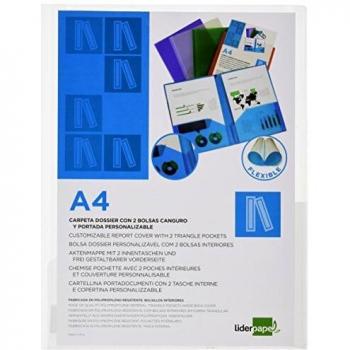 Carpeta Dossier Dos Bolsas Canguros Polipropileno Din A4 Transparente