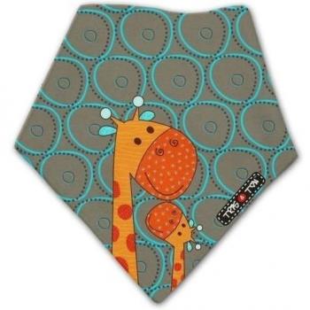Tris&Ton quitababas de microfibra suave para bebe niño niña con dibujos animados modelo Girafa, baberos bandana para bebe ajustable