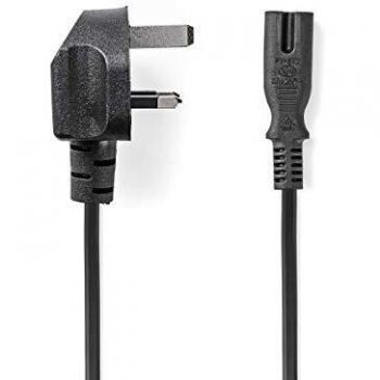Nedis PCGP11140BK20 Cable de alimentación | Conector para Reino Unido - IEC-320-C7 | 2,0 m | Negro