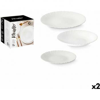 Set de Vajilla Blanco Vidrio (2 Unidades) 18 Piezas