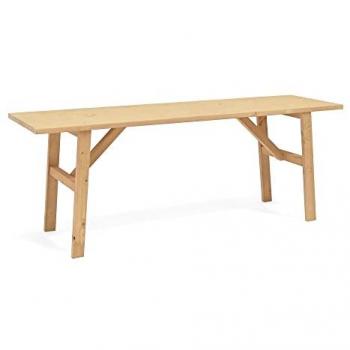 DECOWOOD - Banqueta de madera maciza Siep en tono olivo, medidas 120 x 45 x 35 cm, hecha a mano en España, ideal para dormitorio, cocina o salón