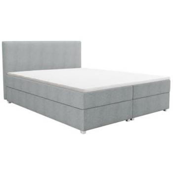 Conjunto Boxspring Completo ONAN de YSMÉE - Cabecero + Somier + Colchón + Cubrecolchón - 140 x 200 cm - Tela Gris Claro