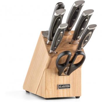 Klarstein Katana 8 Set de cuchillos con soporte de madera y Tijeras Afilador