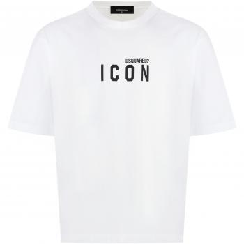 Dsquared2 Men's Loose Fit Cotton Crew-Neck T-Shirt in White - Size XL