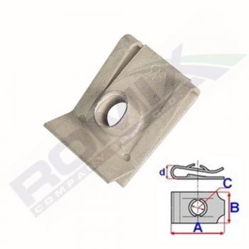 Grapa de montaje para motocicleta ROMIX ROM C70502, incluye diseño específico para sujeción segura, fabricada en material resistente a la corrosión, fácil instalación y compatible con múltiples modelos de motocicletas