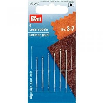 Prym Leather Needles, Silver, 6 Piezas