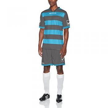 Givova Conjunto de Rugby Camiseta con Pantalones Cortos Gris/Turquesa XL