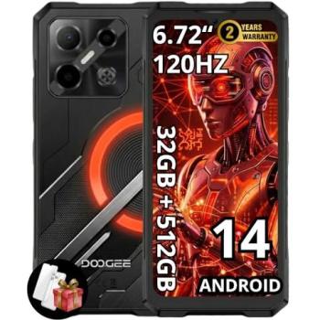 Smartphone DOOGEE Blade GT Pro 5G 12GB 512GB Pantalla 6.72 120Hz Cámara 100MP Batería 5800mAh Negro Ultra-Robusto