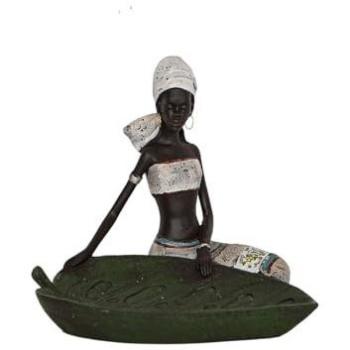 Figura Decorativa Romimex Marrón Africana 20 x 19 x 20 cm