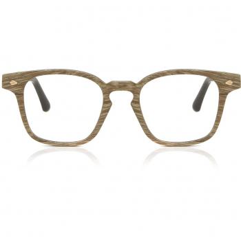 Square Full Rim Wood Men's Prescription Glasses - Brown - Size 48 - Blue Light Block Available - Free Lenses - Oh My Woodness!