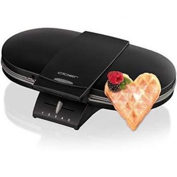 Gofrera Doble Cloer 1320 - 1200W, para 2 Waffles de 15,5 cm, color Negro