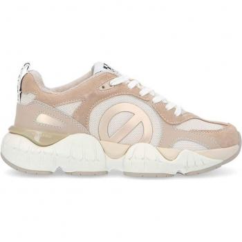 Zapatillas Krazee de mujer tipo running bajas en piel color beige moka