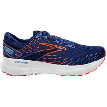 Brooks Glycerin 20 Men's Running Shoes - Blue Orange, Size 43