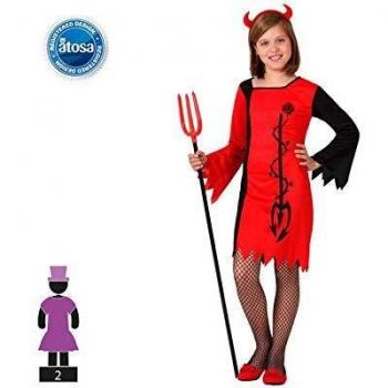 Atosa-14954 Disfraz Demonia, Color rojo, 3 a 4 años
