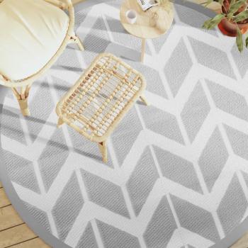 Alfombra de exterior PP gris Ø200 cm Vidaxl