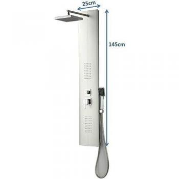 DP Grifería - Columna de ducha hidromasaje, color plateado, modelo Esmeralda