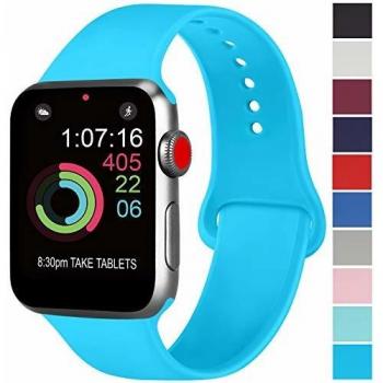 AK Compatible con para Apple Watch Correa 42mm 38mm 44mm 40mm, Silicona Blanda Deporte de Reemplazo Correas Compatible con para iWatch Series 4, Series 3, Series 2, Series 1