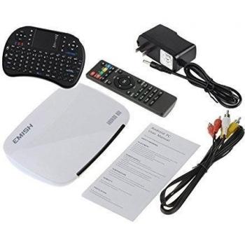 Emish X700 TV Box Android 4.4.4 Velocità Quad Core RK3128 Pro Smart Media Player 1080P WIFI HDMI XBMC, YOUTUBE,with Mini i8 Wireless