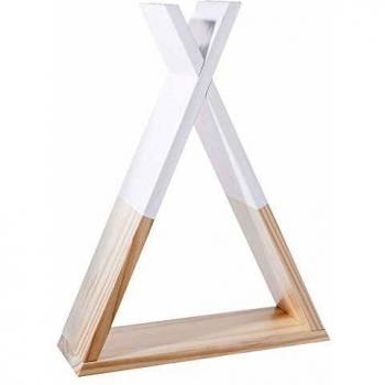 Estantería de Pared Infantil con Diseño en Forma de Tipi en Color Blanco y Roble Claro