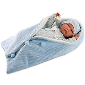 M.LLORENS JUAN S.L. Muñeco lalo llorón 40 cm saquito Celeste