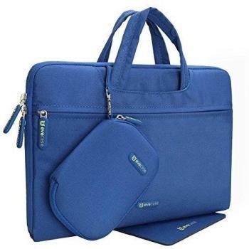 Evecase Maletín Estuche Impermeable Universal con manijas para Ordenador Portátiles de 13, Estuche pequeño para accesorios, Cojín para ratón - Azul