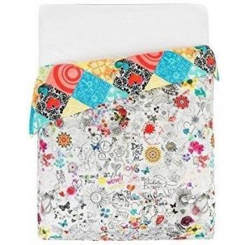 Desigual Bolimania - Funda nórdica, 260 x 240 cm, color blanco