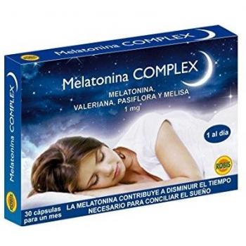 Robis Melatonina Complex 1,9 mg | Feliz Sueño | Ayuda al cansancio, fatiga y un sueño reparador | Valeriana, Pasiflora, Melisa | 30 cápsulas