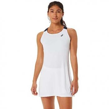 ASICS Court Vestido Mujeres - Blanco, Azul Oscuro, 2042a268