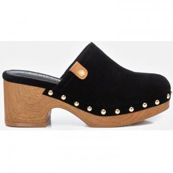Zueco de Mujer con Tacón Carmela 161475 en Color Negro - Altura del Tacón 7cm