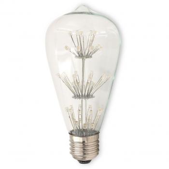 LO+DEMODA Bombilla Edison Vintage All Star E27 LED St64 Cristal transparente
