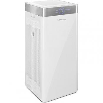 Purificador de Aire Trotec AirgoClean 200 E con diseño moderno, filtro HEPA, capacidad para habitaciones hasta 40 m², función de ionización, bajo nivel de ruido y control táctil