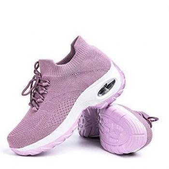 Zapatillas Deportivas de Mujer Zapatos Running Fitness Gym Outdoor Sneaker Casual Mesh Transpirable Comodas Calzado Rosa Talla 40