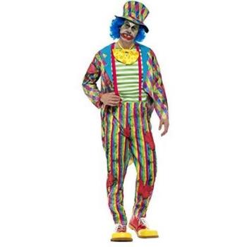 Smiffy'S 46872L Disfraz De Hombre Deluxe, Payaso, Retazos Con Chaqueta Y Pantalon, Multicolor, L - Tamaño 42-44