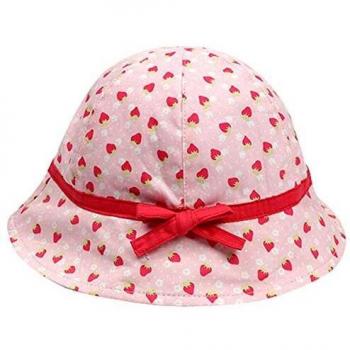 Happy Cherry - Sombrero Verano para Niñas Gorra con ala Bucket Estampado Estrella Suave Protección de Sol Infantil Playa - Rosa - 18-24Meses/50cm